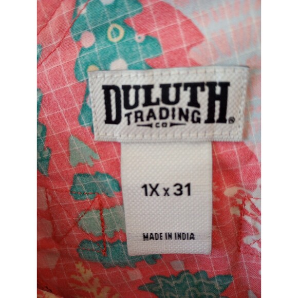 Duluth Trading 1Xx31 Heirloom Gardening Bib Overalls NWT Orange Christmas Trees - Picture 5 of 5